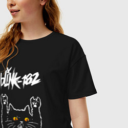 Футболка оверсайз женская Blink 182 rock cat, цвет: черный — фото 2