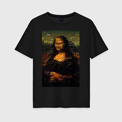 Женская футболка оверсайз Мона Лиза абстракция