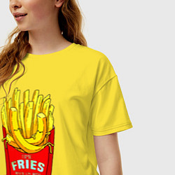 Футболка оверсайз женская Time fries when Im with you, цвет: желтый — фото 2