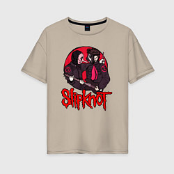 Женская футболка оверсайз Slipknot rock
