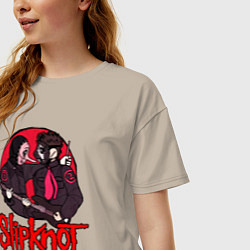 Футболка оверсайз женская Slipknot rock, цвет: миндальный — фото 2