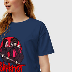 Футболка оверсайз женская Slipknot rock, цвет: тёмно-синий — фото 2