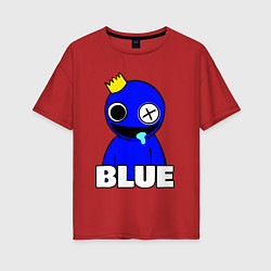 Женская футболка оверсайз Радужные друзья улыбчивый Синий