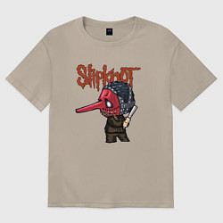 Футболка оверсайз женская Slipknot mask art, цвет: миндальный