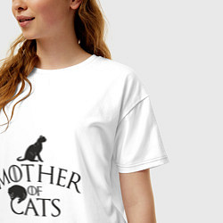 Футболка оверсайз женская Мать котов, цвет: белый — фото 2