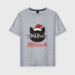 Женская футболка оверсайз Meow - Christmas
