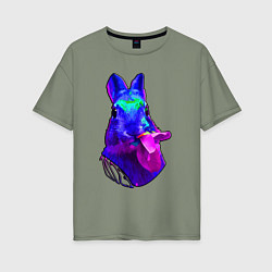 Женская футболка оверсайз Год синего кролика