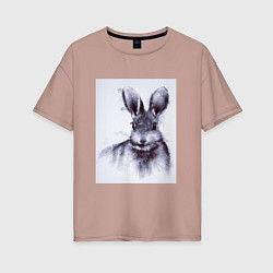 Женская футболка оверсайз Rabbit symbol 2023