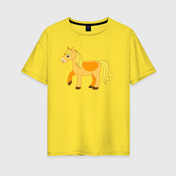 Женская футболка оверсайз Золотая лошадка