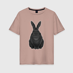 Женская футболка оверсайз Черный водяной кролик - 2023