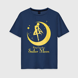 Футболка оверсайз женская Sailor Moon gold, цвет: тёмно-синий
