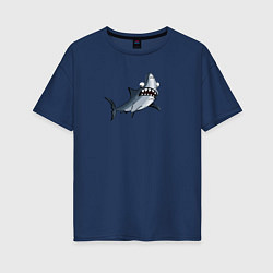 Женская футболка оверсайз Удивлённая акула
