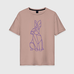 Женская футболка оверсайз Символ 2023 - Синий Кролик