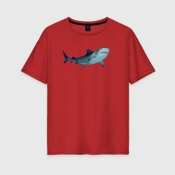 Женская футболка оверсайз Realistic shark