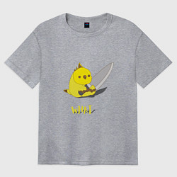 Футболка оверсайз женская Chicken with a knife, цвет: меланж