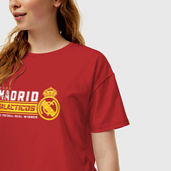 Футболка оверсайз женская Real Madrid galacticos, цвет: красный — фото 2