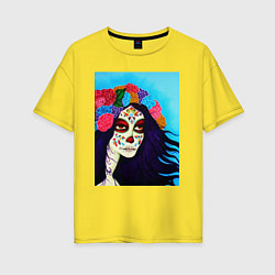 Женская футболка оверсайз Picture santa muerte