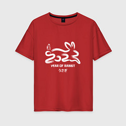 Женская футболка оверсайз Логотип кролика 2023 китайский новый год