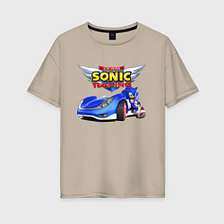 Женская футболка оверсайз Team Sonic racing - hedgehog