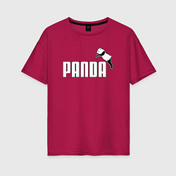 Женская футболка оверсайз Панда вместо пумы