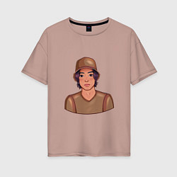 Женская футболка оверсайз Мультяшный мальчик в шляпе