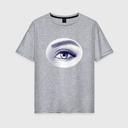 Женская футболка оверсайз Женский глаз - монохром