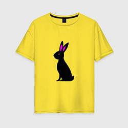 Женская футболка оверсайз Черный кролик
