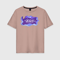 Женская футболка оверсайз Новый год 2023 объёмный арт