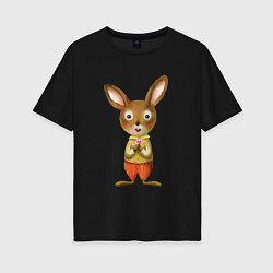 Женская футболка оверсайз Кролик мягкий