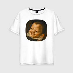 Женская футболка оверсайз Картина ренессанса - смеющийся мальчик
