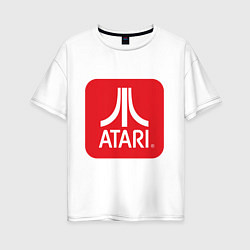 Женская футболка оверсайз Atari logo