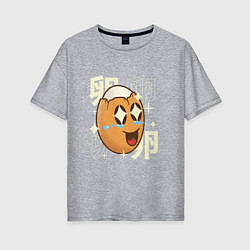 Женская футболка оверсайз Kawaii счастливое яйцо