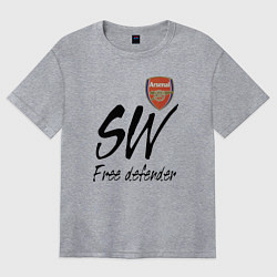 Футболка оверсайз женская Arsenal - sweeper - England - London, цвет: меланж