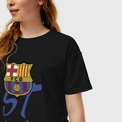 Футболка оверсайз женская Barcelona - Spain - striker, цвет: черный — фото 2