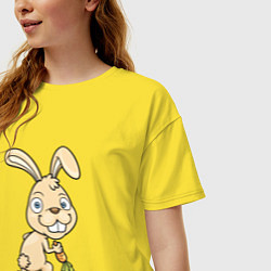 Футболка оверсайз женская Кролик с морковкой, цвет: желтый — фото 2