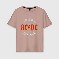 Женская футболка оверсайз AC-DC Высокое напряжение