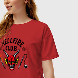 Футболка оверсайз женская Hellfire сlub art, цвет: красный — фото 2