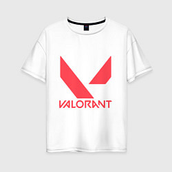 Футболка оверсайз женская Valorant - logo, цвет: белый