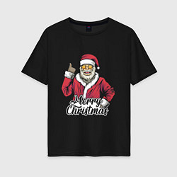 Женская футболка оверсайз Christmas Santa