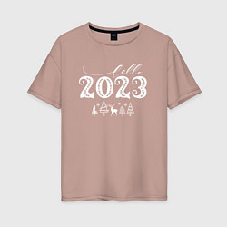 Женская футболка оверсайз Hello New Year 2023