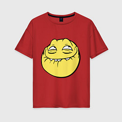 Женская футболка оверсайз Smiley trollface
