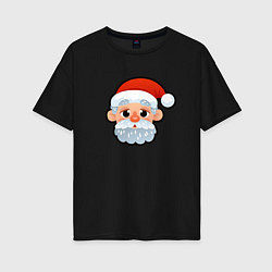 Женская футболка оверсайз Мультяшный Санта Клаус
