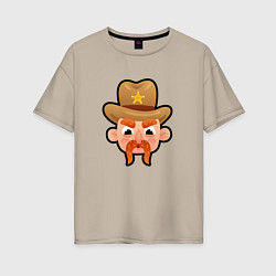 Женская футболка оверсайз Мультяшный шериф