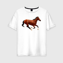 Женская футболка оверсайз Чистокровная верховая лошадь