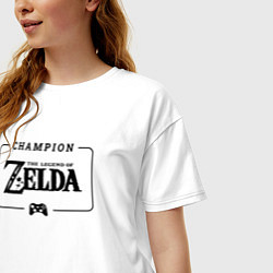 Футболка оверсайз женская Zelda gaming champion: рамка с лого и джойстиком, цвет: белый — фото 2
