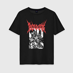 Женская футболка оверсайз Берсерк Гатс ярость metal