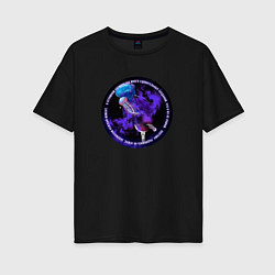Женская футболка оверсайз Медузы вокруг космонавта