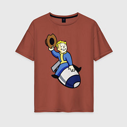 Футболка оверсайз женская Vault boy - bomb rider, цвет: кирпичный