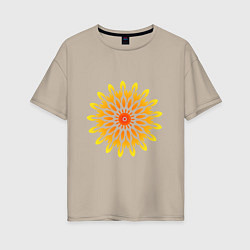 Женская футболка оверсайз Солнечная мандала свадхистана
