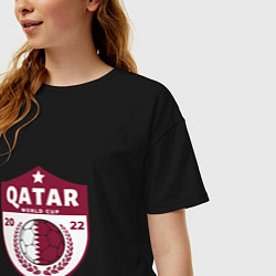 Футболка оверсайз женская Qatar - World Cup, цвет: черный — фото 2